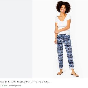 Lilly Pulitzer Taron Linen Pant Size Large